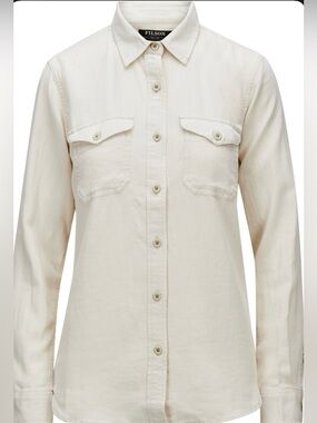 Filson Scout Shirt Birch Long Sleeve Button Up 100% Cotton Twill Minimal